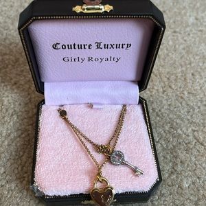 Juicy couture lock and key gold necklace